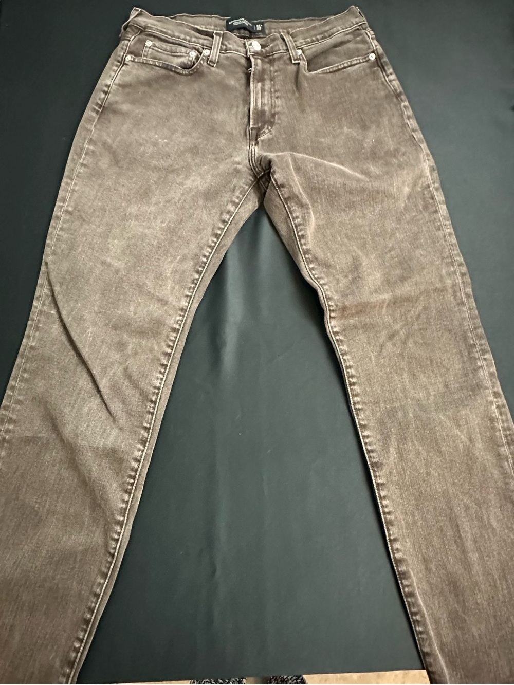 Abercrombie & Fitch Washed Brown Athletic Straight Jeans